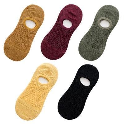 Footie socks 5-pair silicone no-slip invisible mesh ankle no-show multicolor Stevvex on Tampa Home & Garden Store