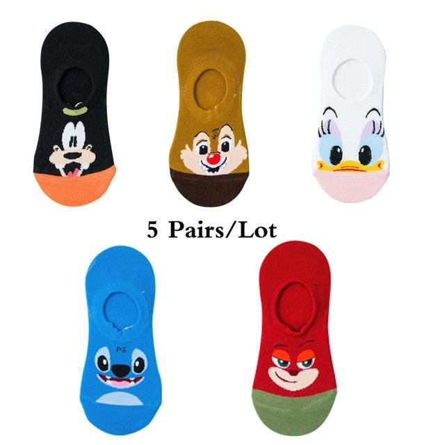 Stevvex ankle socks 5 pairs cartoon animal cotton for women in assorted colors on Tampa Home & Garden Store