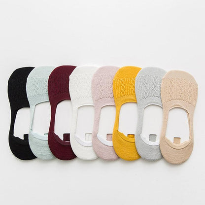Stevvex women cotton low-cut slipper socks, 8 pairs in colors with silicone grip bottom on Tampa Home & Garden Store