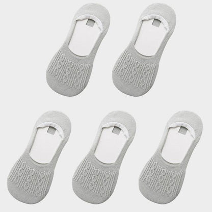 Stevvex women cotton ankle socks gray, 5 pairs with silicone non-slip on Tampa Home & Garden Store