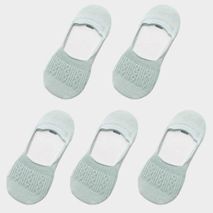 Stevvex women cotton slip-on socks gray snowflake pattern 5 pairs silicone non-slip ankle socks on Tampa Home & Garden Store