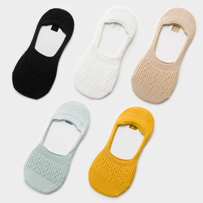 Stevvex women's cotton low-cut slipper socks, 5-pair set, non-slip silicone, snowflake pattern on Tampa Home & Garden Store