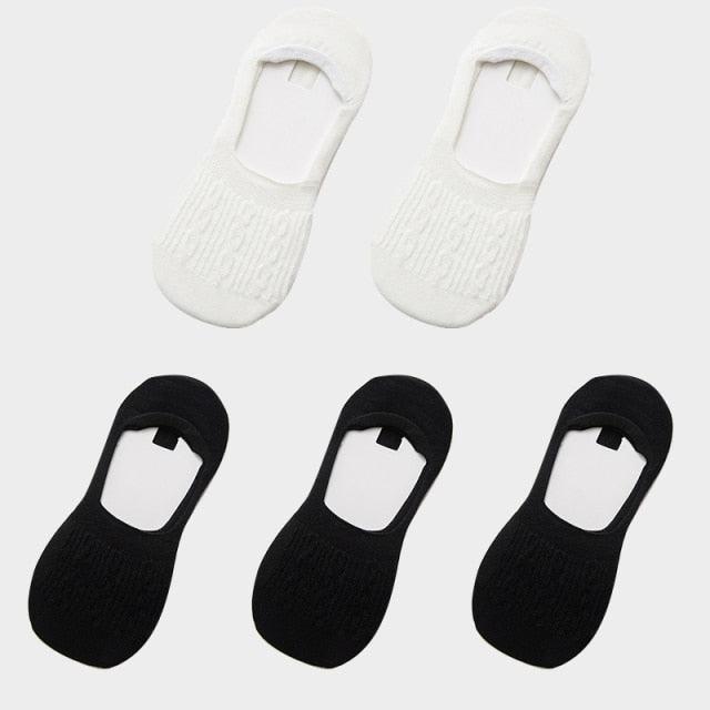 Cotton low-cut ankle socks Stevvex, 5-pair set in white and black on Tampa Home & Garden Store