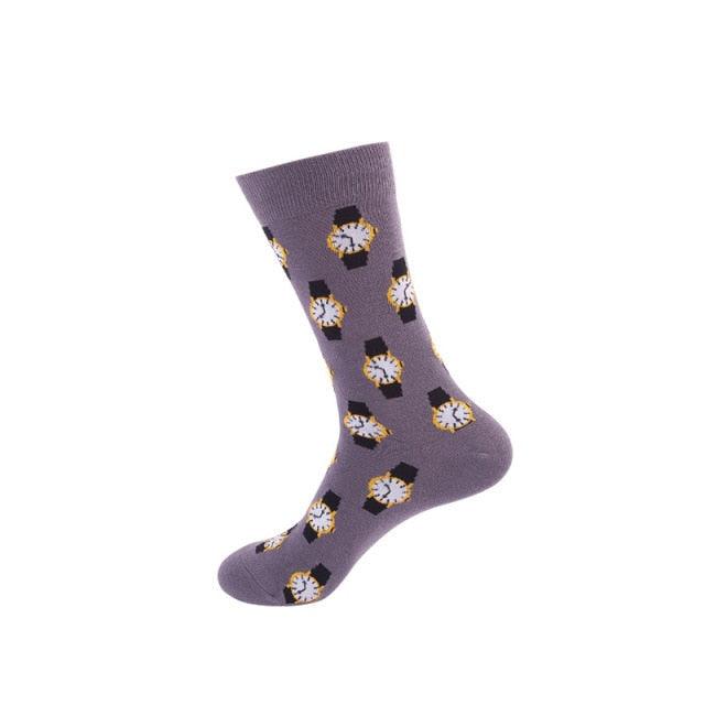 Women's colorful cotton crew socks lavender purple with small repeating motif Stevvex on Tampa Home & Garden Store