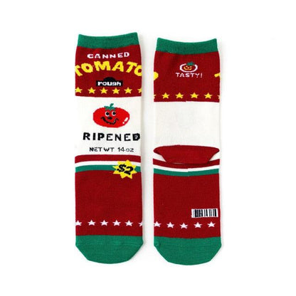 Stevvex women's crew socks pair colorful cotton with fruit prints red green white on Tampa Home & Garden Store