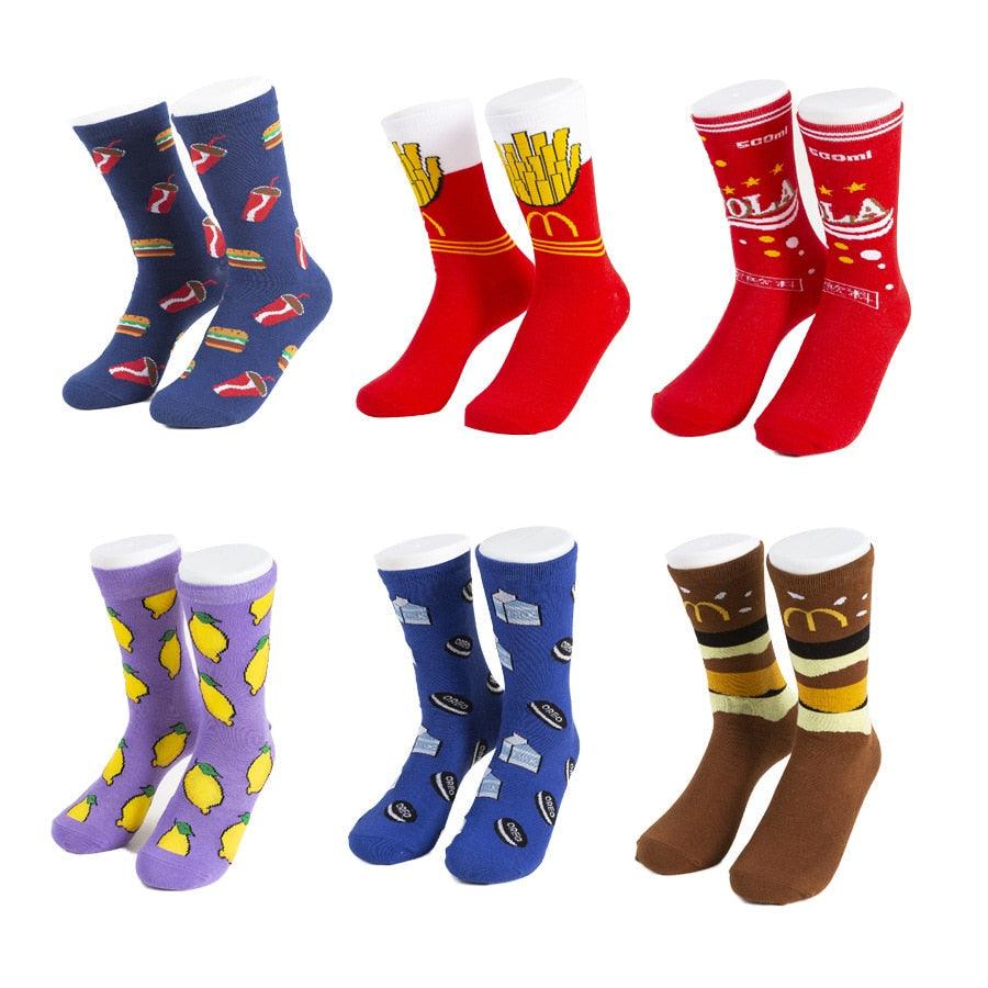 Stevvex women's crew cotton socks set of 6 fruit banana lemon avocado egg cookie donuts on Tampa Home & Garden Store
