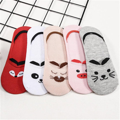 Stevvex ankle socks set, 5 pairs Harajuku cute animal cat dog rabbit panda low-cut on Tampa Home & Garden Store