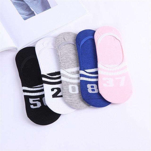 Stevvex 5-pair Harajuku animal ankle socks set in black white gray blue pink low-cut for women on Tampa Home & Garden Store