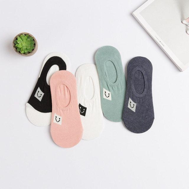Stevvex ankle socks set, 5-pair Harajuku animal designs in black, pink, white, mint, navy on Tampa Home & Garden Store