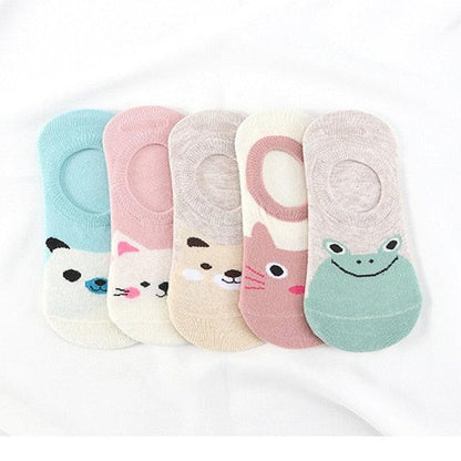 Stevvex ankle socks 5-pair Harajuku animal prints panda cat dog rabbit frog set on Tampa Home & Garden Store