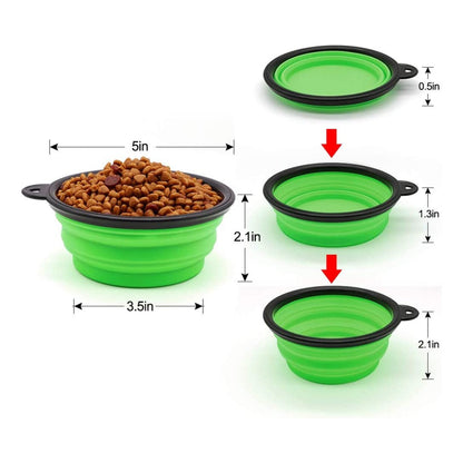 Vibhsa 5in portable foldable green dog bowls set of 5 for pets on Tampa Home & Garden Store