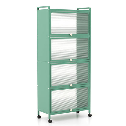5-Tier Kitchen Baker's Rack with Flip-up PC Doors-Black