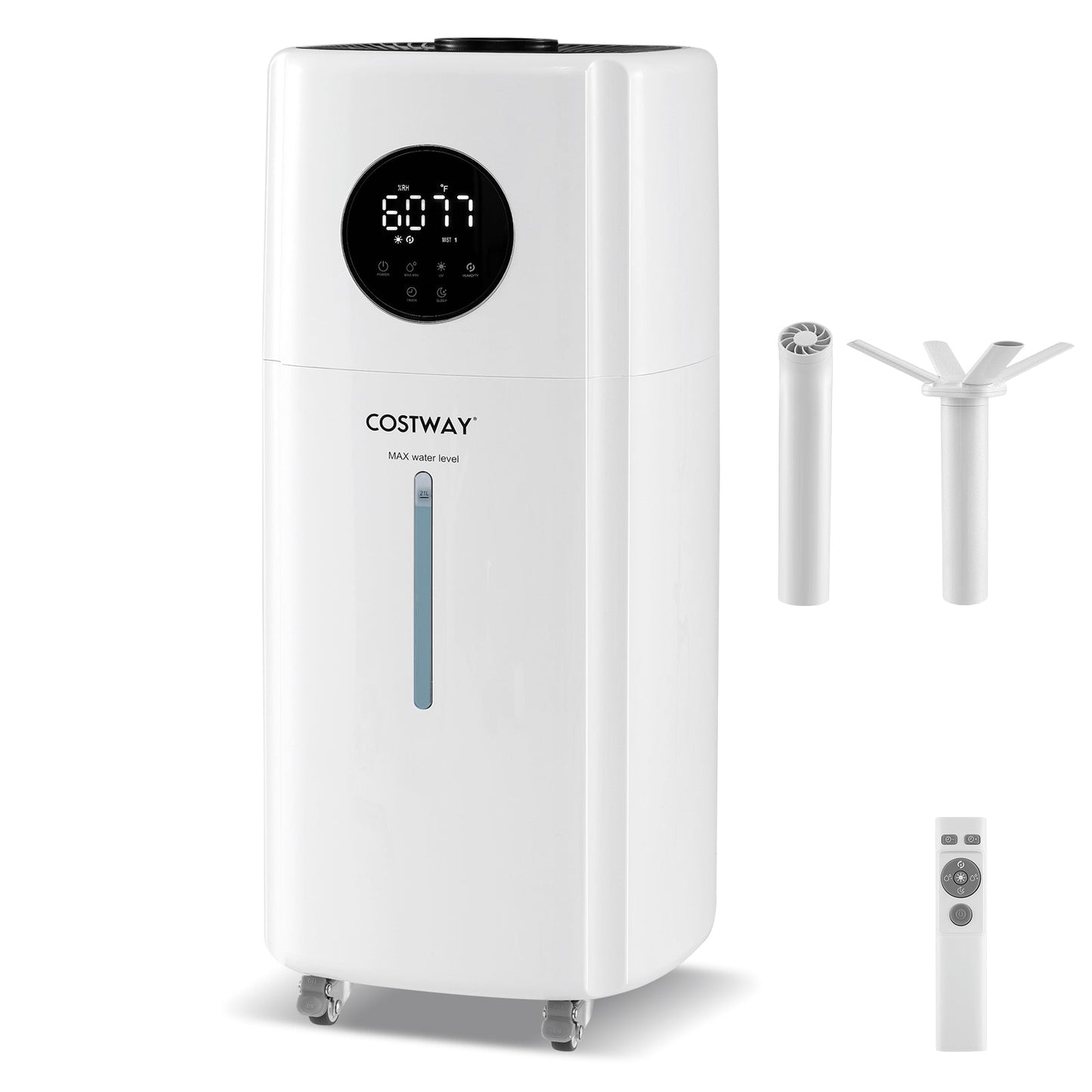 5.5Gal Humidifier with 360¬∞ Nozzles and Wheels for Large Room-White