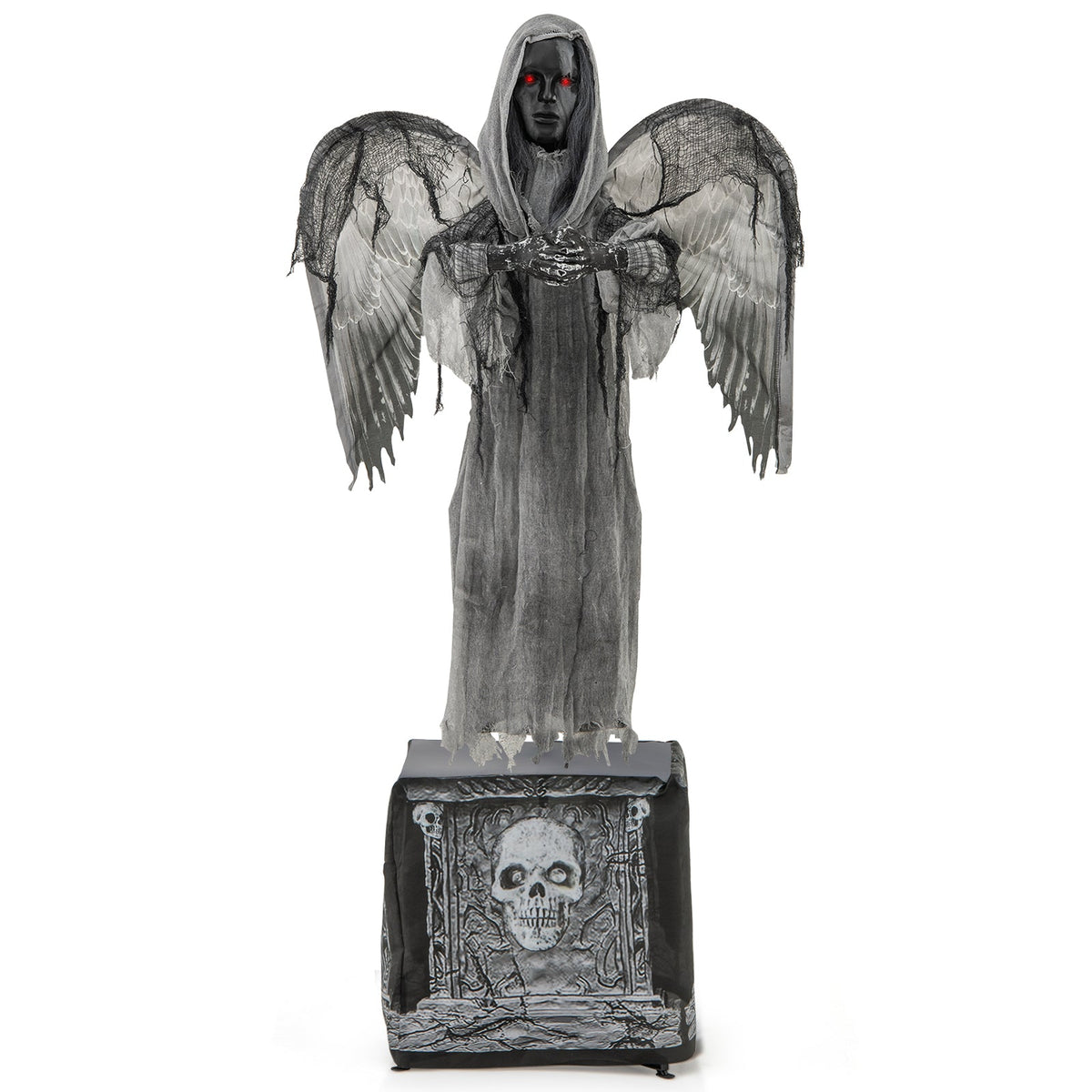 5.5ft Halloween Animatronic Decoration with light-up eyes and shaking wings, pedestal DirectDeals on Tampa Home & Garden Store