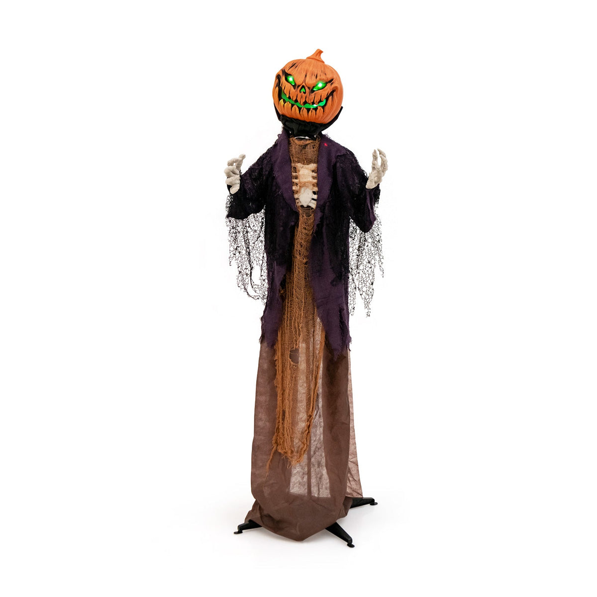 5.6 ft Halloween pumpkin scarecrow DirectDeals orange head with glowing eyes robe on stand on Tampa Home & Garden Store