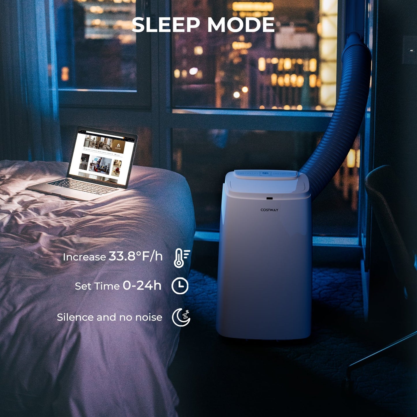 Aire acondicionado portátil 3 en 1 de 12000 BTU con control remoto - Blanco