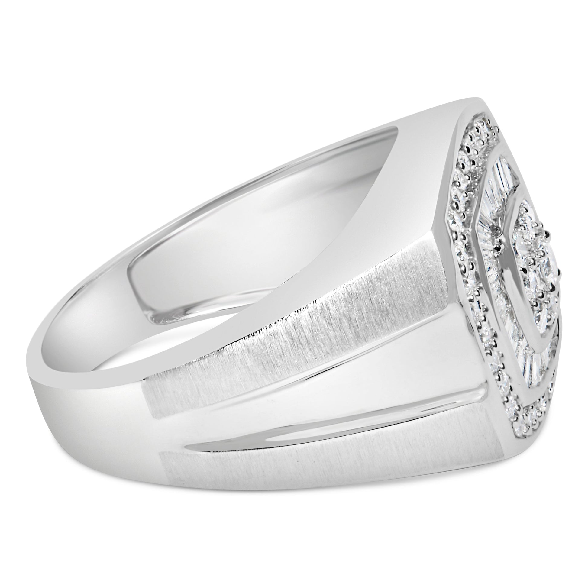 Men's 14K white gold diamond band ring, 1 CTTW with pavé diamonds, Bids.com on Tampa Home & Garden Store