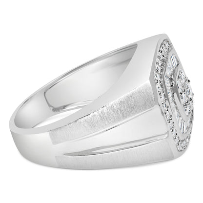 Men's 14K white gold diamond band ring, 1 CTTW with pavé diamonds, Bids.com on Tampa Home & Garden Store