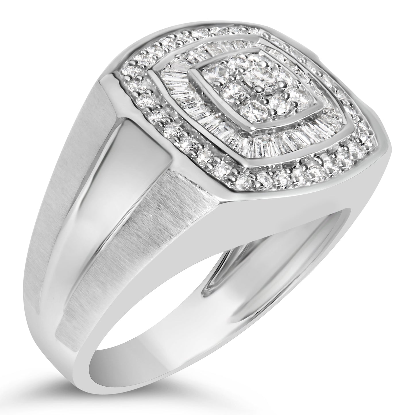 Men's 14K white gold diamond band ring with 1 CTTW pave diamonds by Bids.com on Tampa Home & Garden Store