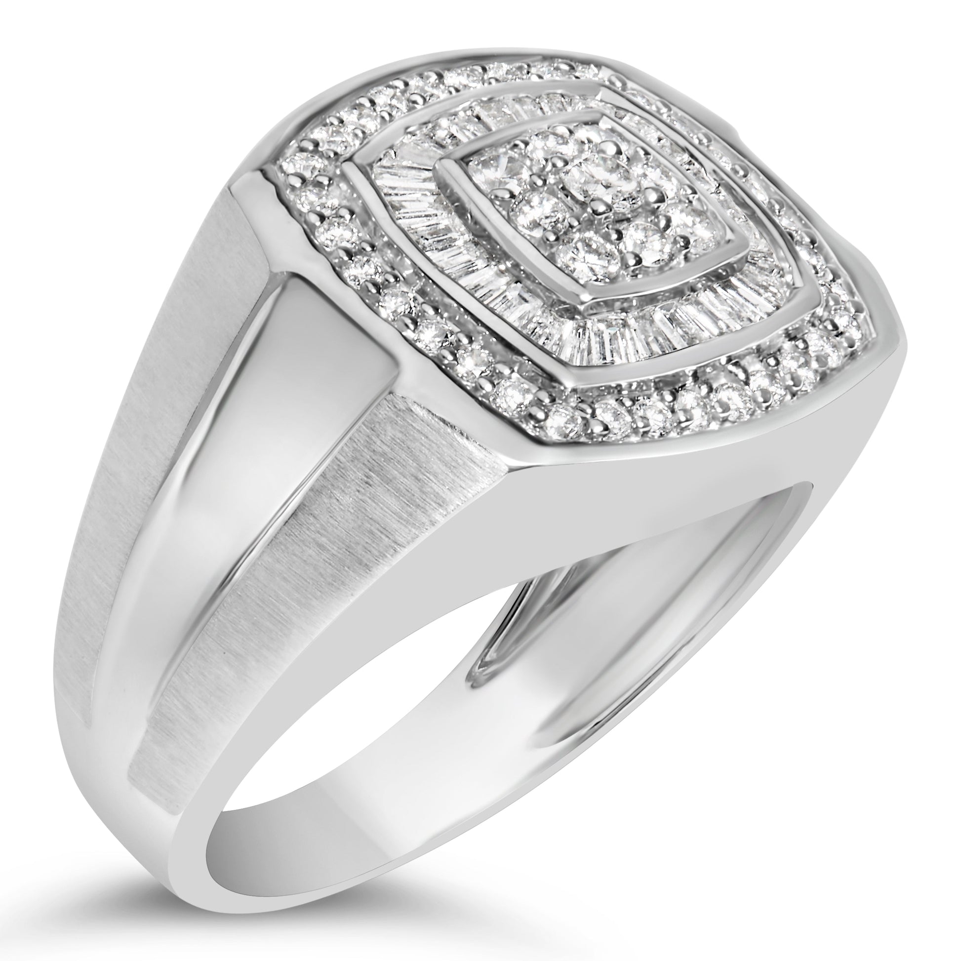 Men's 14K white gold diamond band ring with 1 CTTW pave diamonds by Bids.com on Tampa Home & Garden Store