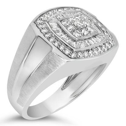 Men's 14K white gold diamond band ring with 1 CTTW pave diamonds by Bids.com on Tampa Home & Garden Store