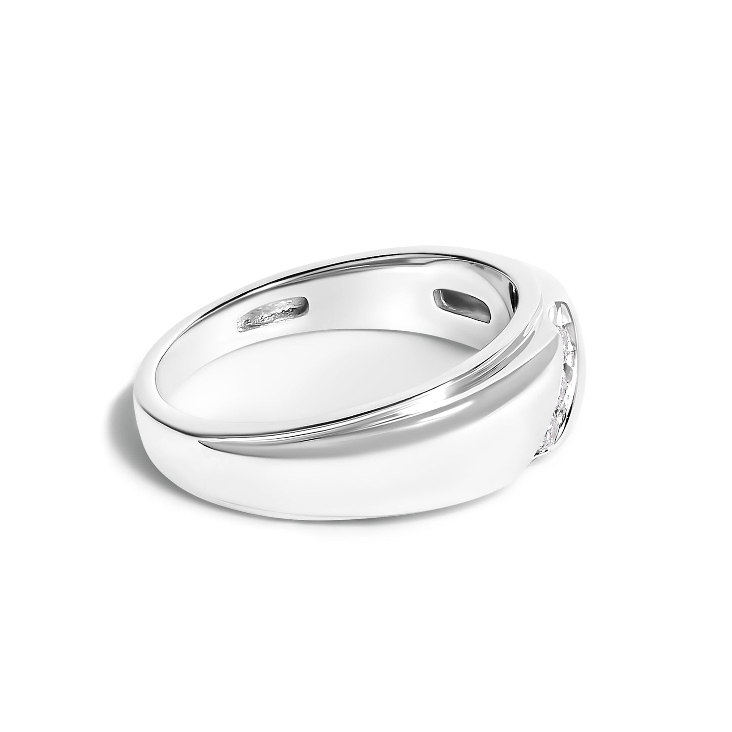Men's 925 sterling silver 3-stone diamond band ring by Bids.com, size 10 on Tampa Home & Garden Store