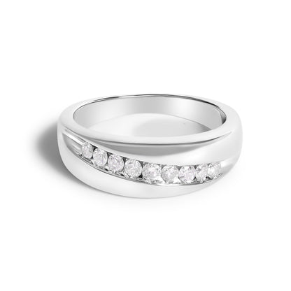 Men's 925 sterling silver 1/2 cttw diamond nine-stone band ring, size 10 on Tampa Home & Garden Store