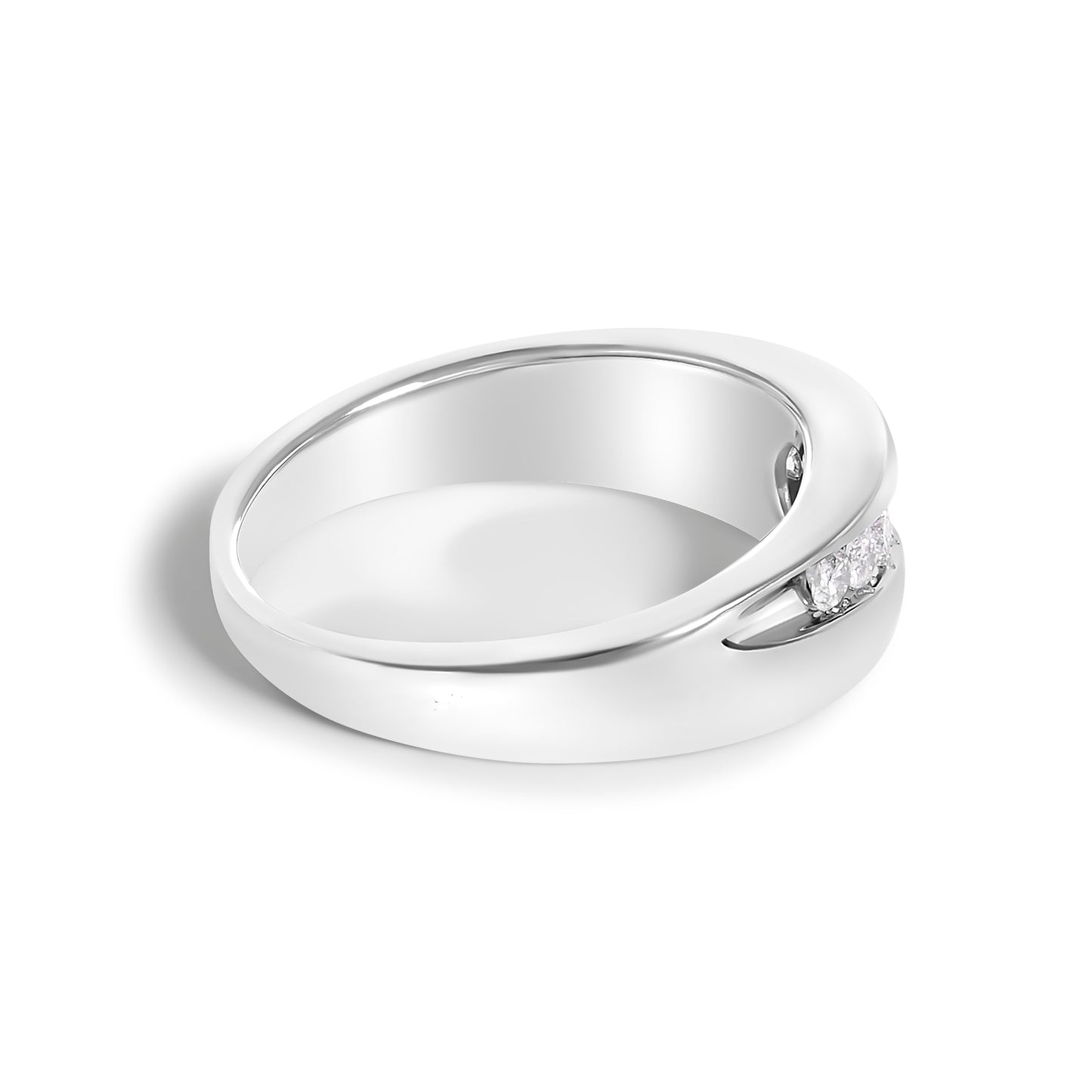 Men's 925 sterling silver diamond band ring, 9 stones, 1/2 cttw, size 10, brand Bids.com on Tampa Home & Garden Store