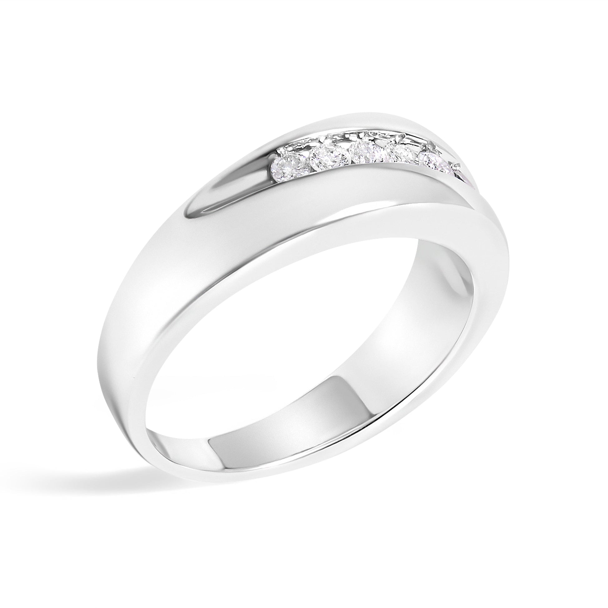 Men's 9-stone 1/2 cttw diamond band ring in 925 sterling silver, size 10 on Tampa Home & Garden Store