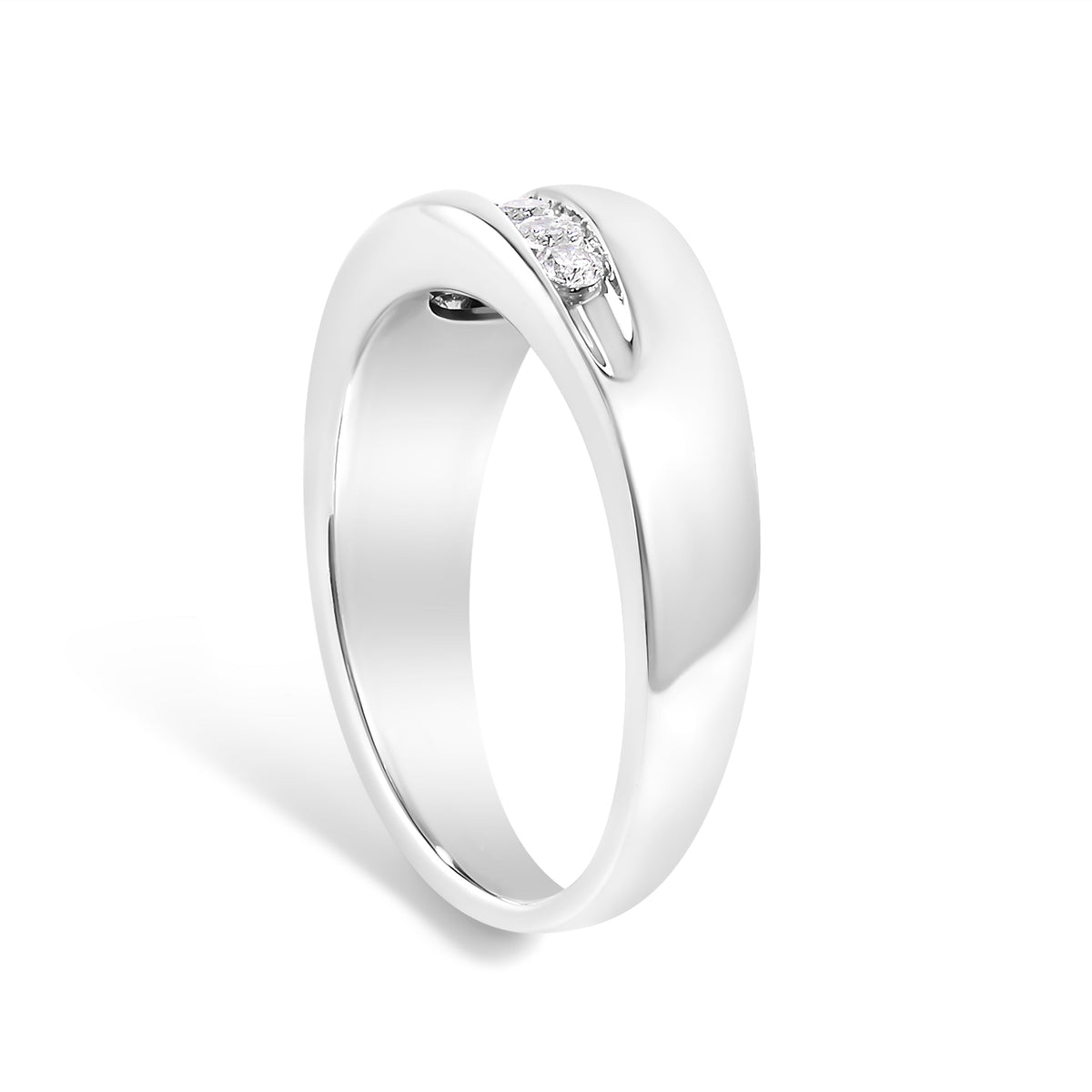 Men's 9-stone pave diamond band ring in .925 sterling silver, size 10 on Tampa Home & Garden Store