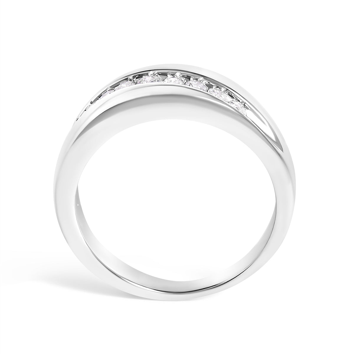 Men's 925 Sterling Silver 1/2 Cttw Diamond 9 Stone Band Ring size 10 on Tampa Home & Garden Store