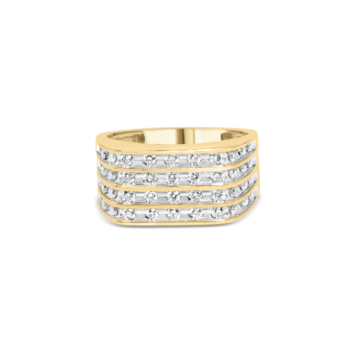 Mens 10K yellow gold diamond multi-row ring, 1.00 Cttw, Bids.com on Tampa Home & Garden Store