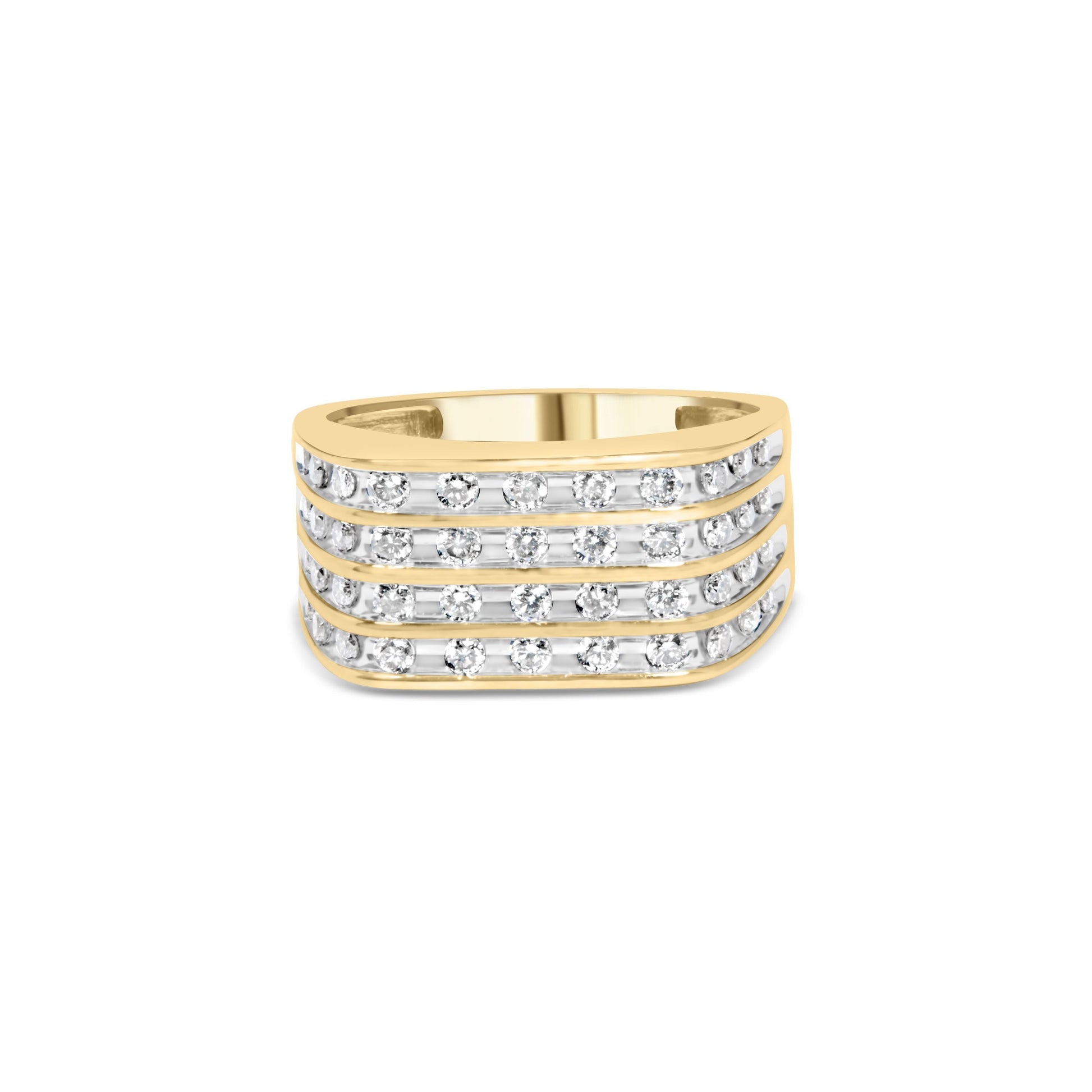 Mens 10K yellow gold diamond multi-row ring, 1.00 Cttw, Bids.com on Tampa Home & Garden Store