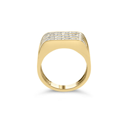 10K yellow gold diamond multi-row men's ring with stacked rails Bids.com on Tampa Home & Garden Store