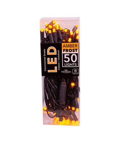 50-Light 5MM Amber Frost LED Black Wire Light Set - Tampa Home & Garden Store
