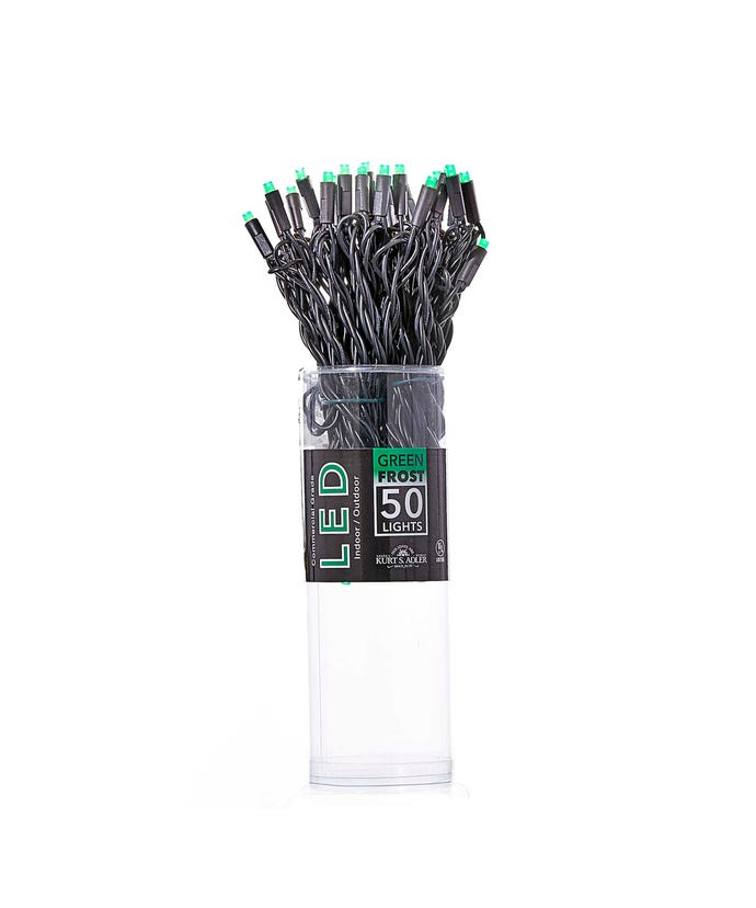 50-Light 5mm Green Frost LED Black Wire Light Set - Tampa Home & Garden Store