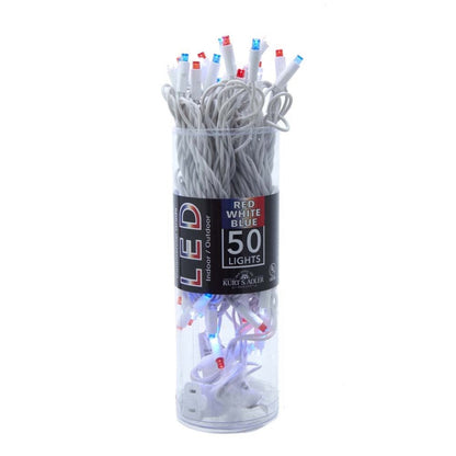 50-Light 5mm Red, White, Blue Frost LED White Wire Light Set - Tampa Home & Garden Store