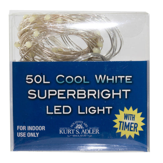 50-Light Battery-Operated Cool White Superbright LED Light Set - Tampa Home & Garden Store