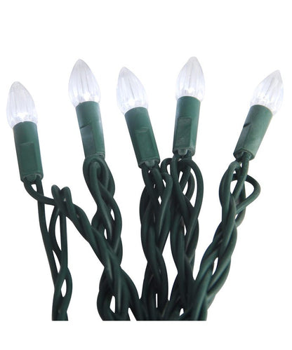 50-Light C3 Diamond Cool White LED Green Wire Light Set - Tampa Home & Garden Store