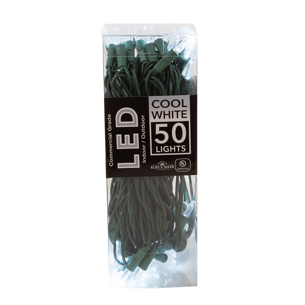 50-Light Cool White Nostalgic LED Green Wire Light Set - Tampa Home & Garden Store