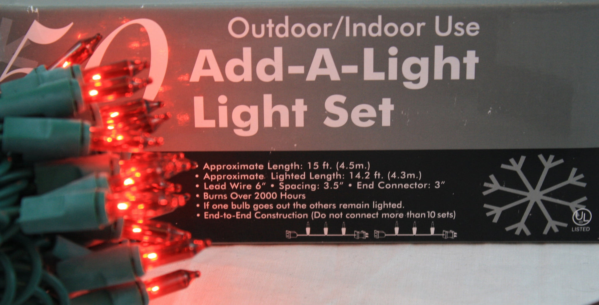 50 Light Indoor/Outdoor RED String Light - Tampa Home & Garden Store