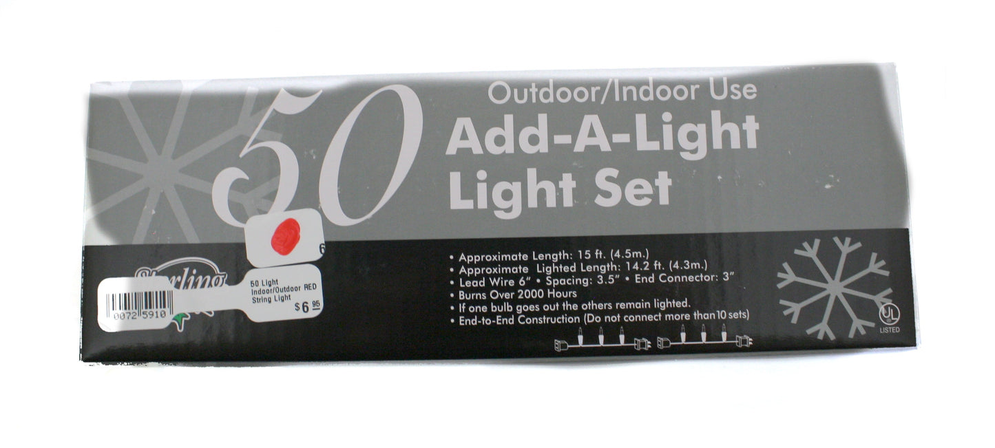 50 Light Indoor/Outdoor RED String Light - Tampa Home & Garden Store