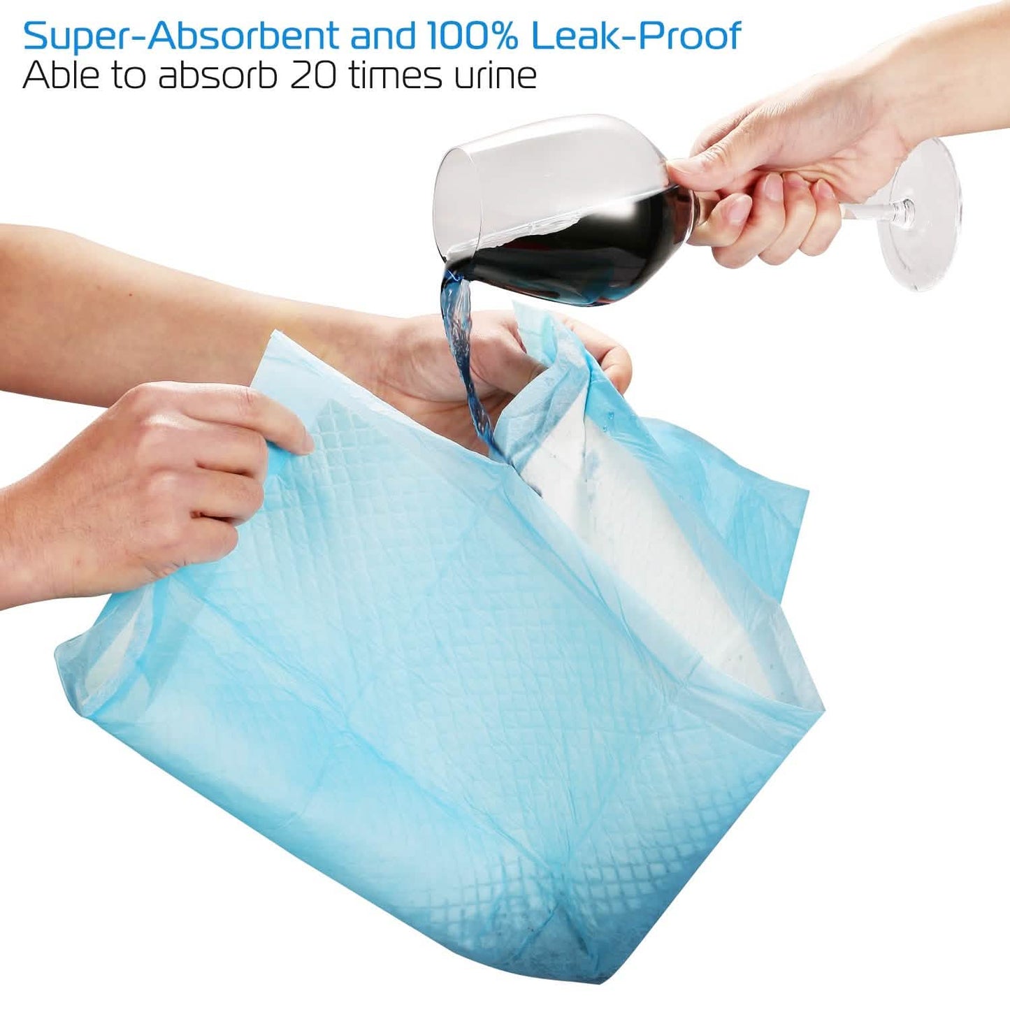 Dog training pads, 50-Piece DailySale blue disposable absorbent pet pads on Tampa Home & Garden Store