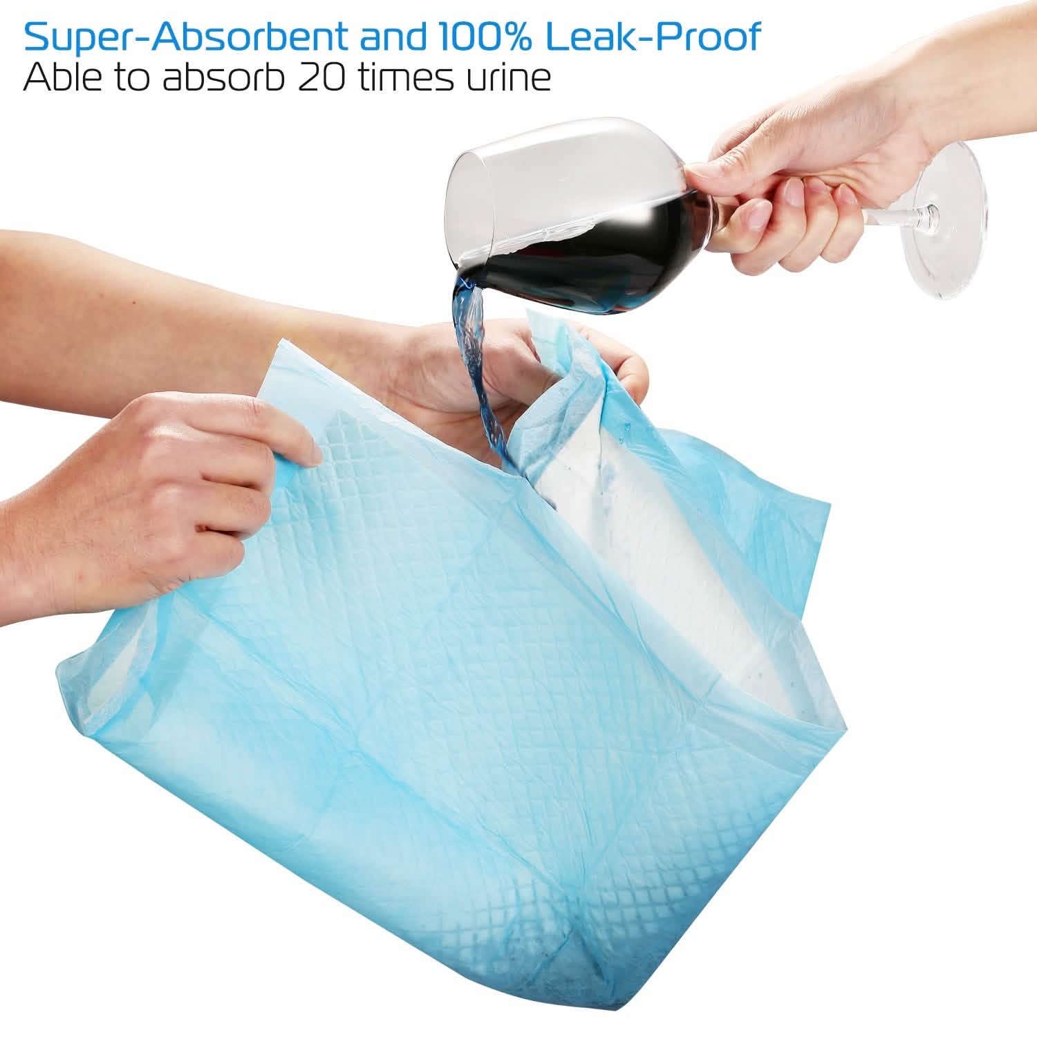 Dog training pads, 50-Piece DailySale blue disposable absorbent pet pads on Tampa Home & Garden Store