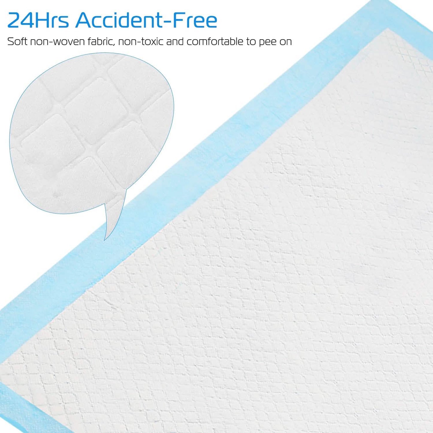 50-Piece Dog Training Pads by DailySale; white textured pad with light grid pattern and a blue diagonal border graphic on Tampa Home & Garden Store