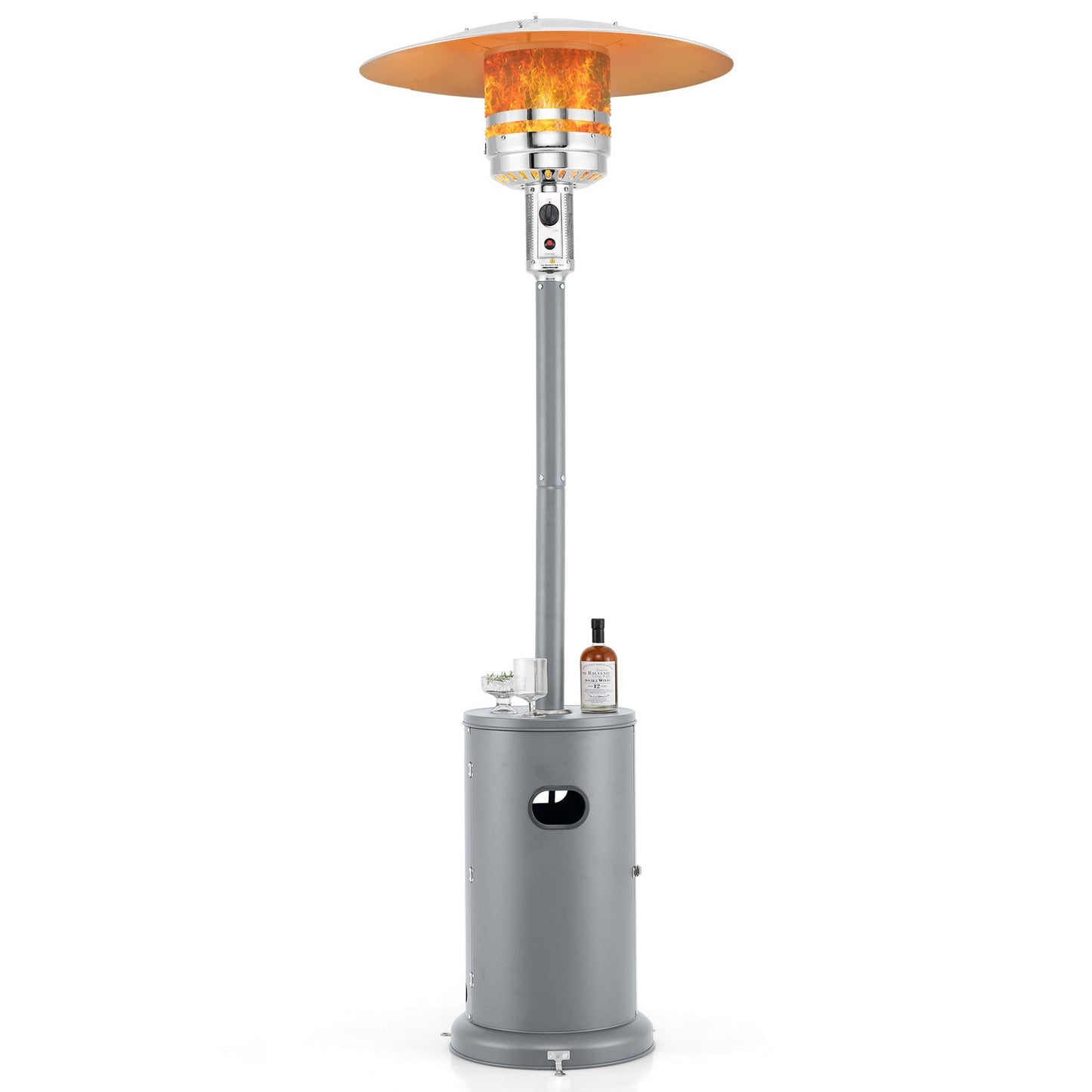 50000 BTU Propane Patio Heater with Round Table Design-Brown
