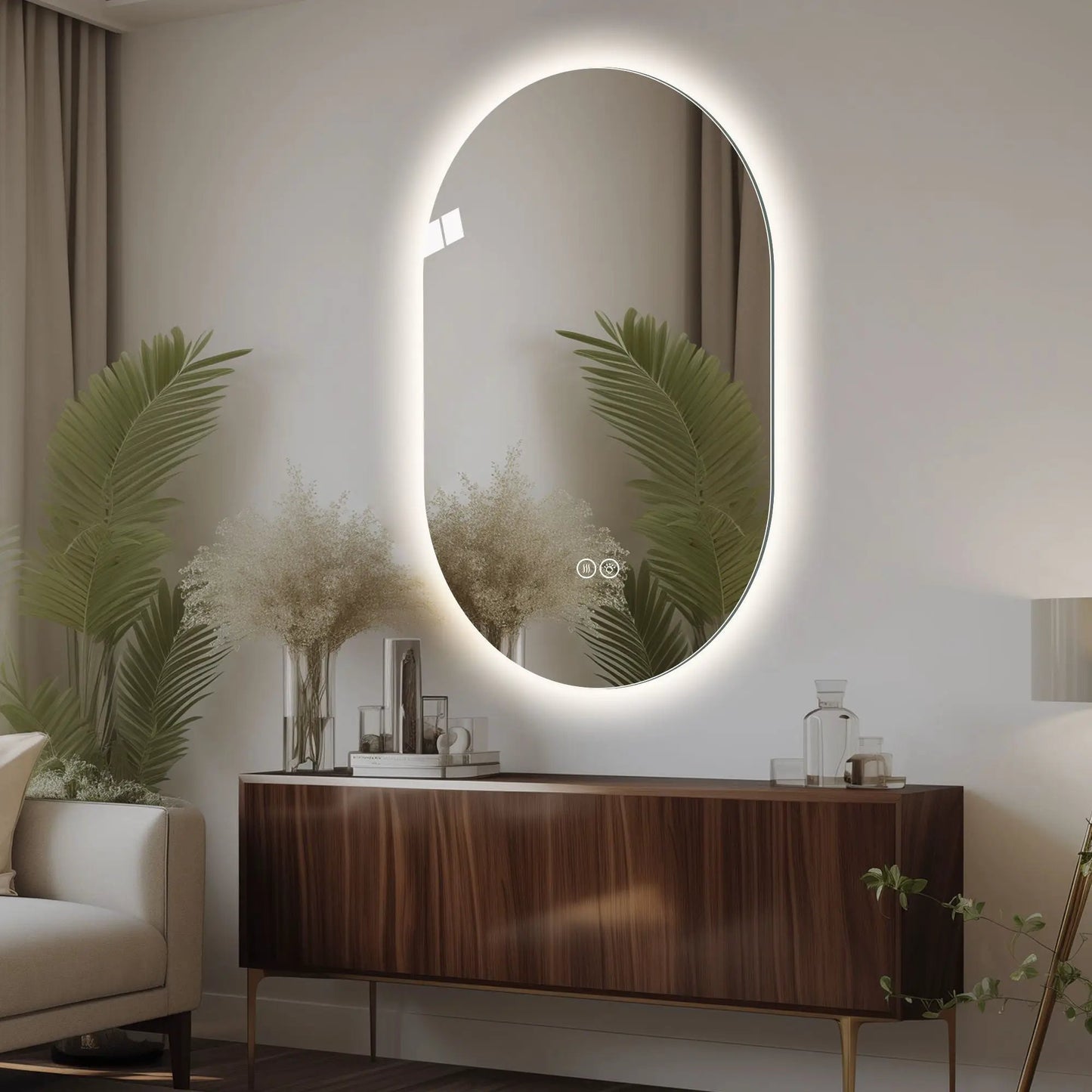 Smart wall-mounted LED mirror with anti-fog and adjustable lighting Unique Piece Furniture on Tampa Home & Garden Store