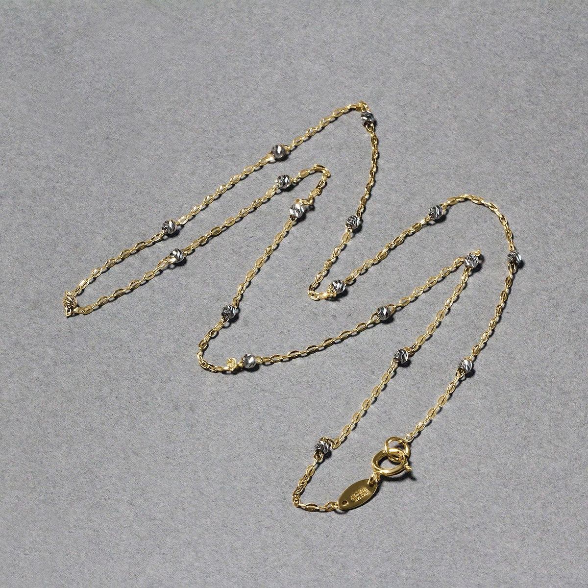 Diamond Cut Bead Links Pendant Chain in 14k two-tone gold 3.5mm by Bids.com necklace on Tampa Home & Garden Store