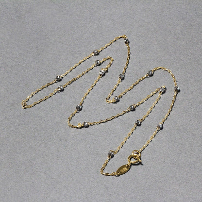 Diamond Cut Bead Links Pendant Chain in 14k two-tone gold 3.5mm by Bids.com necklace on Tampa Home & Garden Store