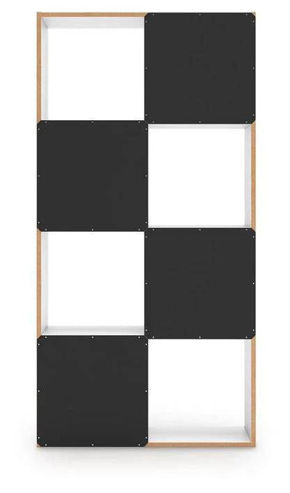 Onita cube organizer with black panels and wood frame, open cubbies on Tampa Home & Garden Store